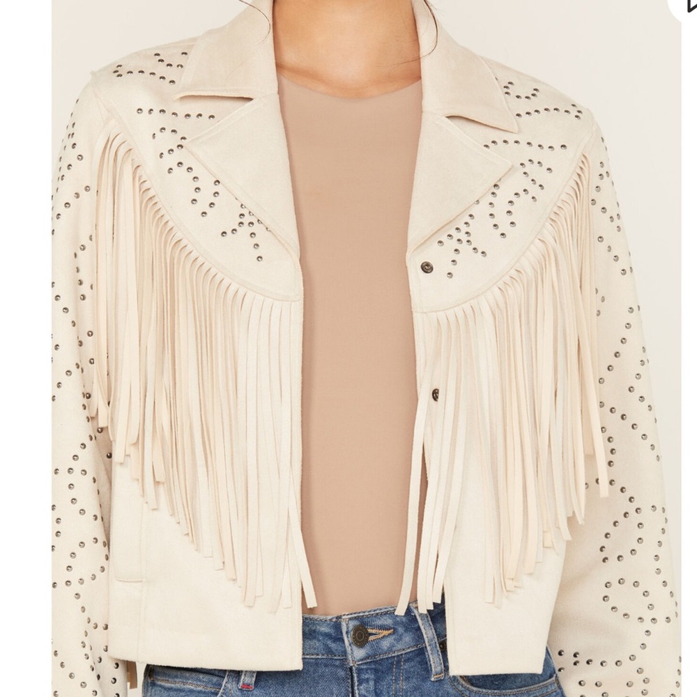 Idyllwind Fringe Studded Faux Suede Jacket